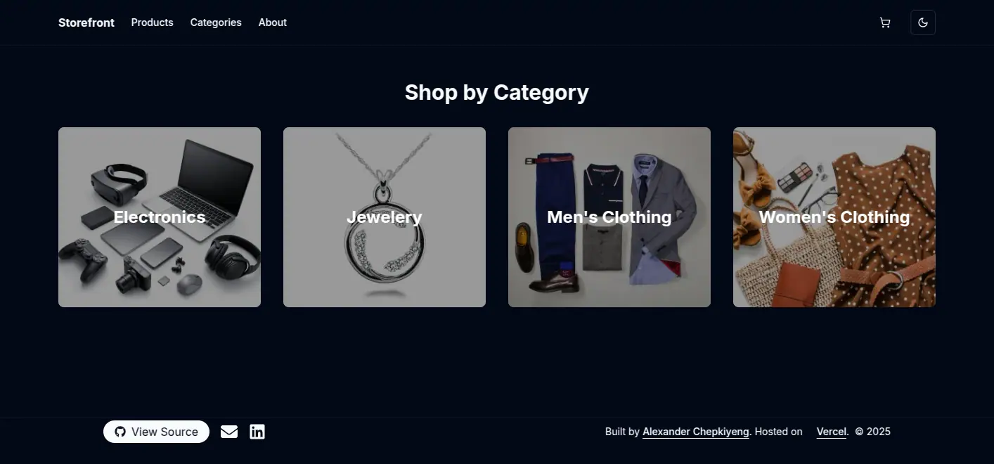 Dark Theme with Category Navigation